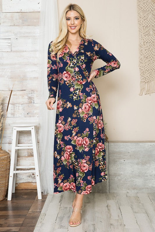 Floral Maxi Wrap Dress Zarwaz Closet Floral Maxi Wrap Dress Zarwaz Closet