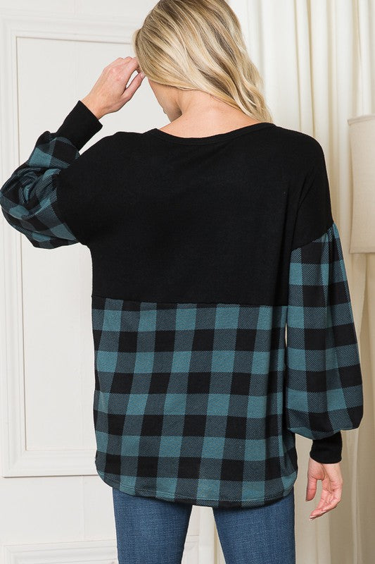 Plaid Pull-On Tunic Top